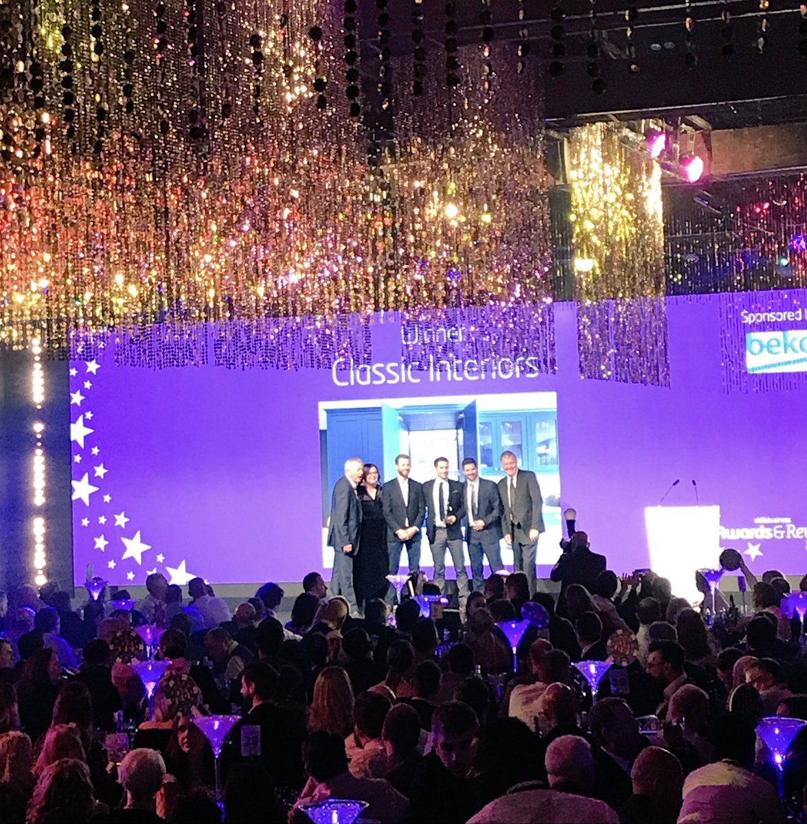 ekbbusiness's tweet photo. The award for Best Kitchen Retailer (sponsored by @BekoUK) award goes to Classic Interiors! 
#EKBBizAwards #BestKitchenRetailer https://t.co/JYVLCHVkEV