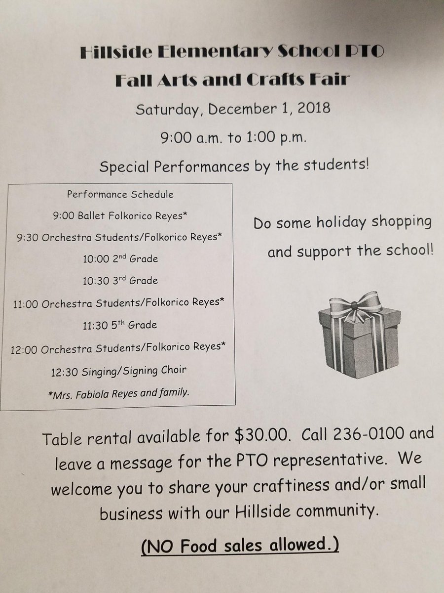 ZavalaColts1's tweet photo. Join #HillsideElementary in their Fall Arts and Craft Fair this Saturday Dec. 1 😊 9am-1pm #iamepisd @e_hillside https://t.co/dcmLdyTRNv