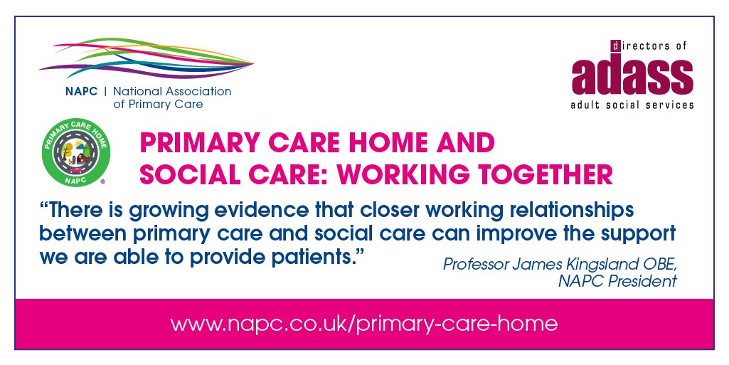 NAPC president <a href="/JamesPKingsland/">Prof James Kingsland</a> opens the launch of Primary Care Home and Social Care: Working Together along with <a href="/GarrodGlen/">Glen Garrod</a> <a href="/1adass/">ADASS</a> President #primarycarehome <a href="/nhsconfed/">NHS Confederation</a> 
bit.ly/2TXZqnQ