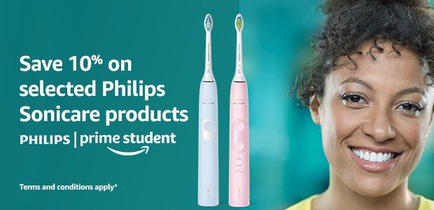 What are you waiting for? You’ll be all smiles once you’ve seen the amazing Prime Student offers across selected Philips Sonicare ProtectiveClean toothbrushes. Members save an extra 10% on top of existing Christmas promotions.

amazon.co.uk/gp/promotion/A…