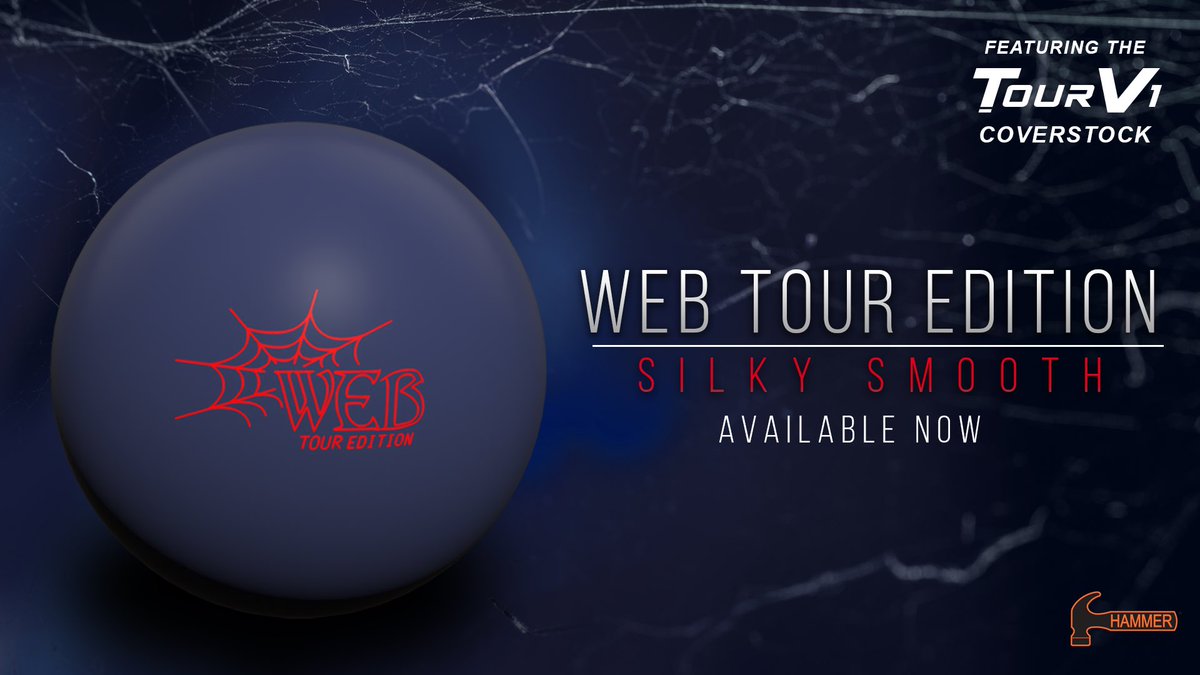 HammerBowling's tweet photo. πΈThe #WebTour features a brand new coverstock called #TourV1. TourV1 is the most forgiving coverstock we have ever released. It's wrapped around the Spheroid core which has been modified to flare less and create a more controllable overall shape. #SilkySmooth #HammerBowling https://t.co/4Y4WrHRTvt