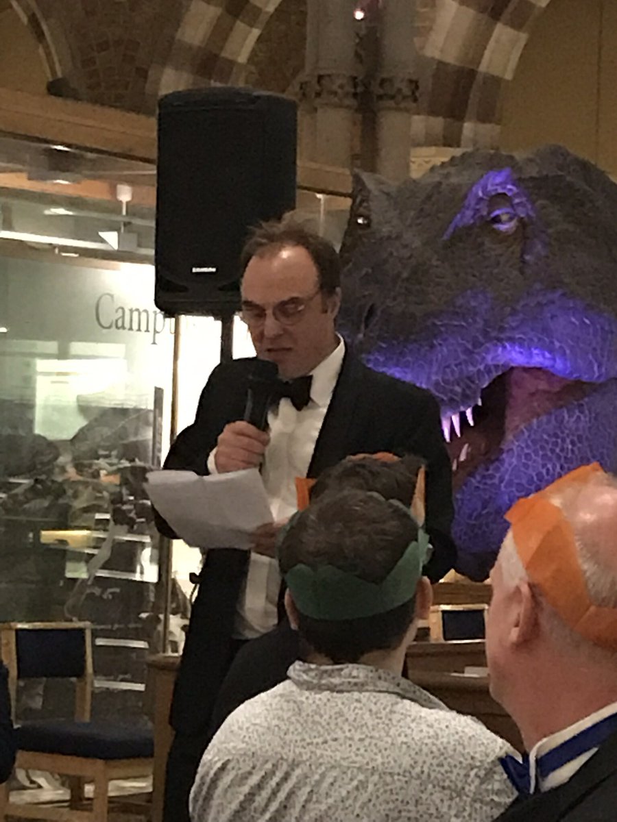 Congrats to @AnimalDynamic for a fab year and Christmas party!! Just a shame that @a_caccia was too caught up in his speech to notice that Steve the T-rex was hungry. Who ordered the open buffet?