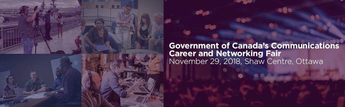 GAC_Corporate's tweet photo. Check us out! Stop by the Global Affairs Canada kiosk today at the Government of Canada’s Communications Career and Networking Fair https://t.co/8OyPU4MgtU #GAC #Jobs #GCComms2018 https://t.co/bEEQFlxMpp