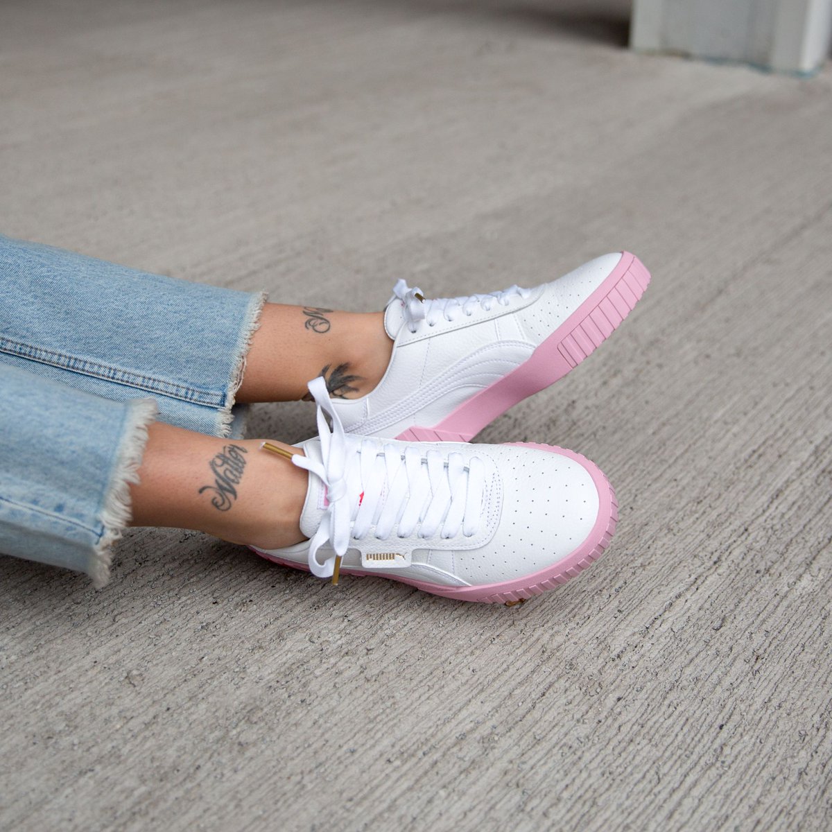 puma white pale pink