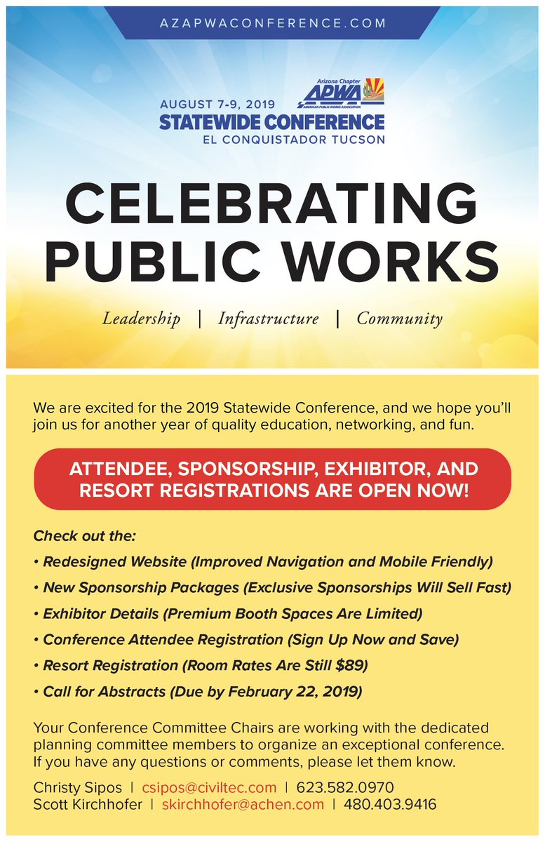 We are excited for the 2019 Statewide Conference, and we hope you'll join us for another year of quality education, networking, and fun. Register Now! #azapwaconference
