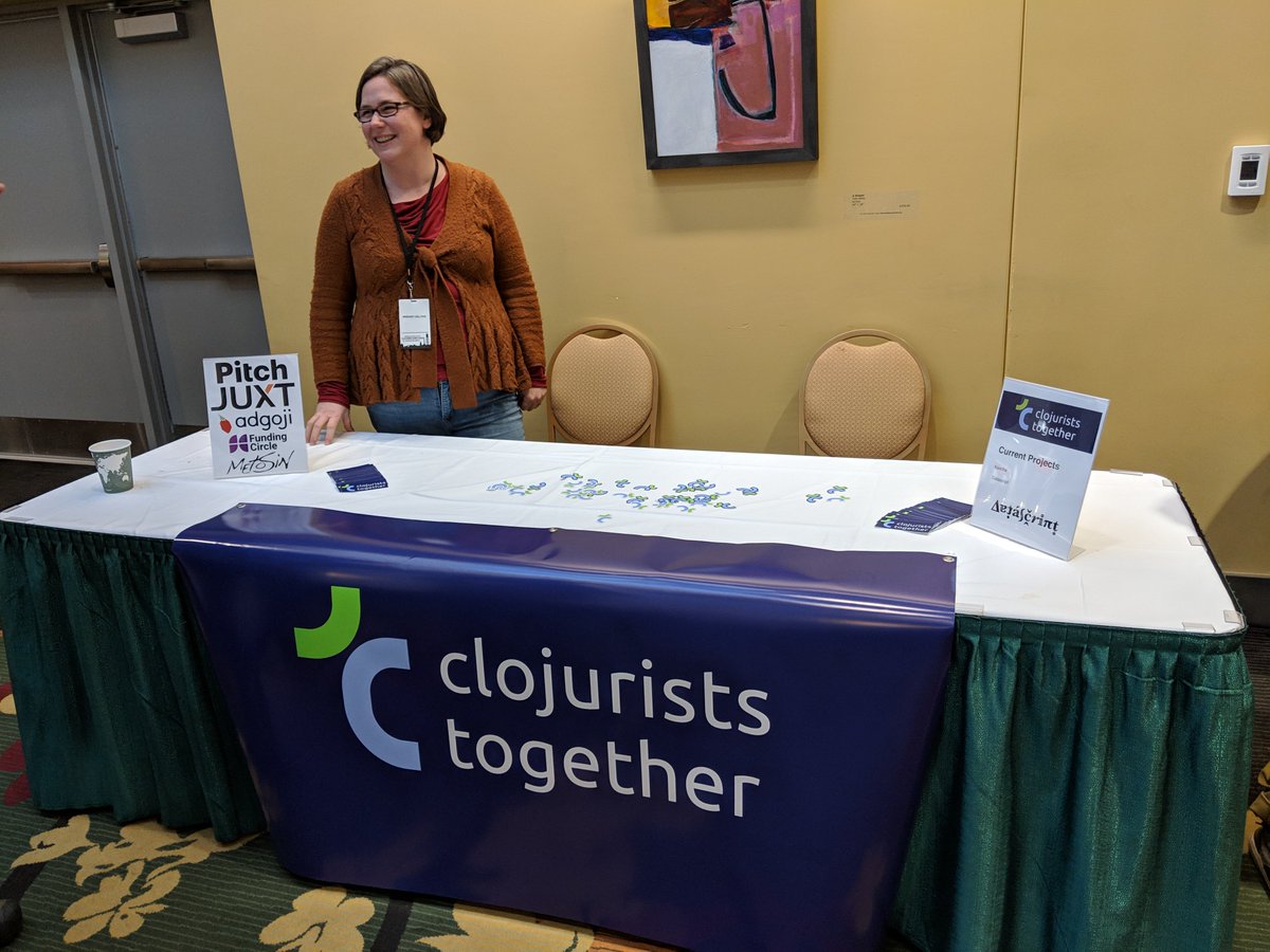 cljtogether's tweet image. If you’re at #clojureconj stop by at our booth and say hello. We have stickers!
