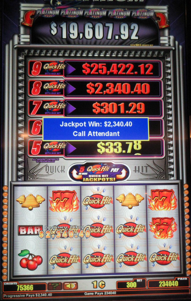 Quick hit progressive slot machine