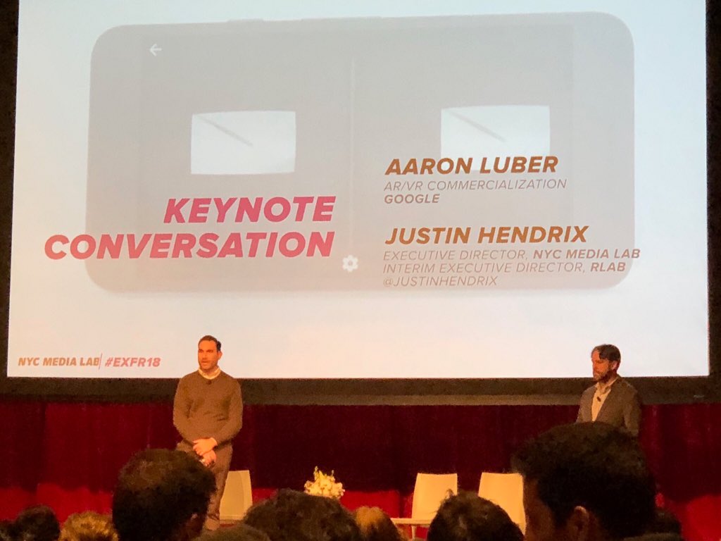 lsmt557's tweet photo. There are many reasons for being a proud New Yorker, but topping that list is having @rlabnyc1 as a creative hub in our backyard &amp; events by @nycmedialab @googleARVR #XR #AR #VR #startups #tech #nycmedialab #ExFR18 #nyutandon #NYC https://t.co/0ALVABXvr6