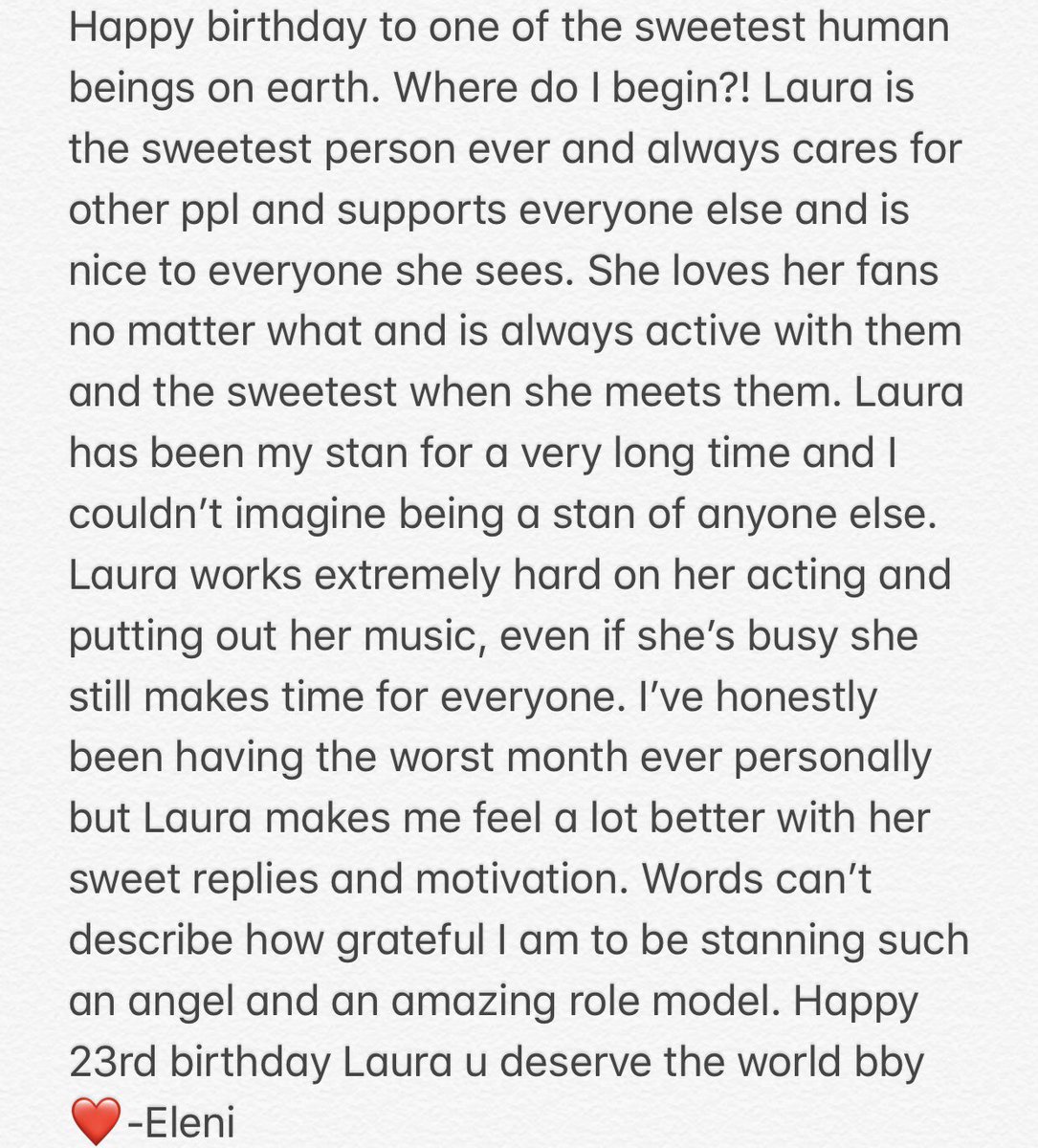 ilysmlaurs's tweet photo. Happy birthday angel❤️I hope you have a wonderful day and evening. I love you so much💓💫 https://t.co/sRuWsYzgCK
