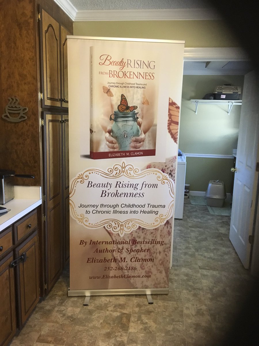 ElizabethClamon's tweet photo. Look what came today!! Just in time for Book signing Saturday at the local libraries featured local authors event!! #beautyrisingfrombrokenness #elizabethclamon #wordrefiner #markshultz #author #bestsellingauthor #chronicillness #ptsd #childhoodtruma https://t.co/dGkHghagqo