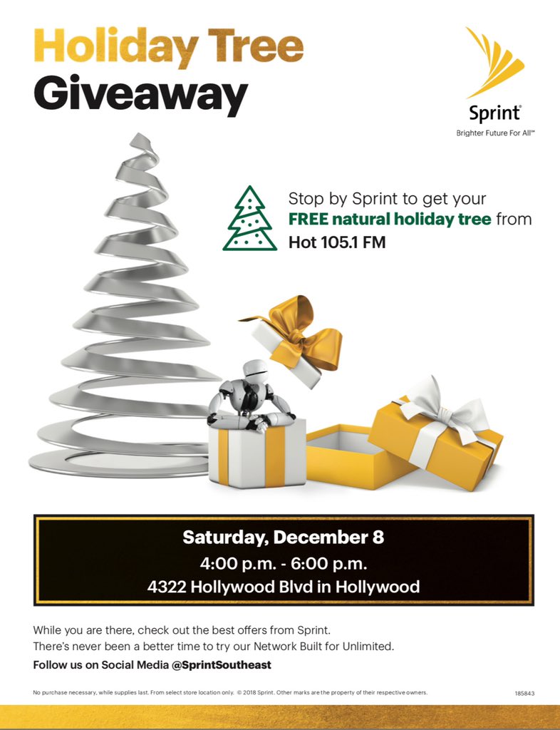 sprintstore1296's tweet photo. ATTENTION!!! Holiday Tree Giveaway Saturday, December 8, 2018!! Don’t Miss Out!! #sprint #sprintway #sprintdrive #sprintxmas @JROSELL01 @SprintSouthEast @EddiePryor7 https://t.co/LQXppXewDX