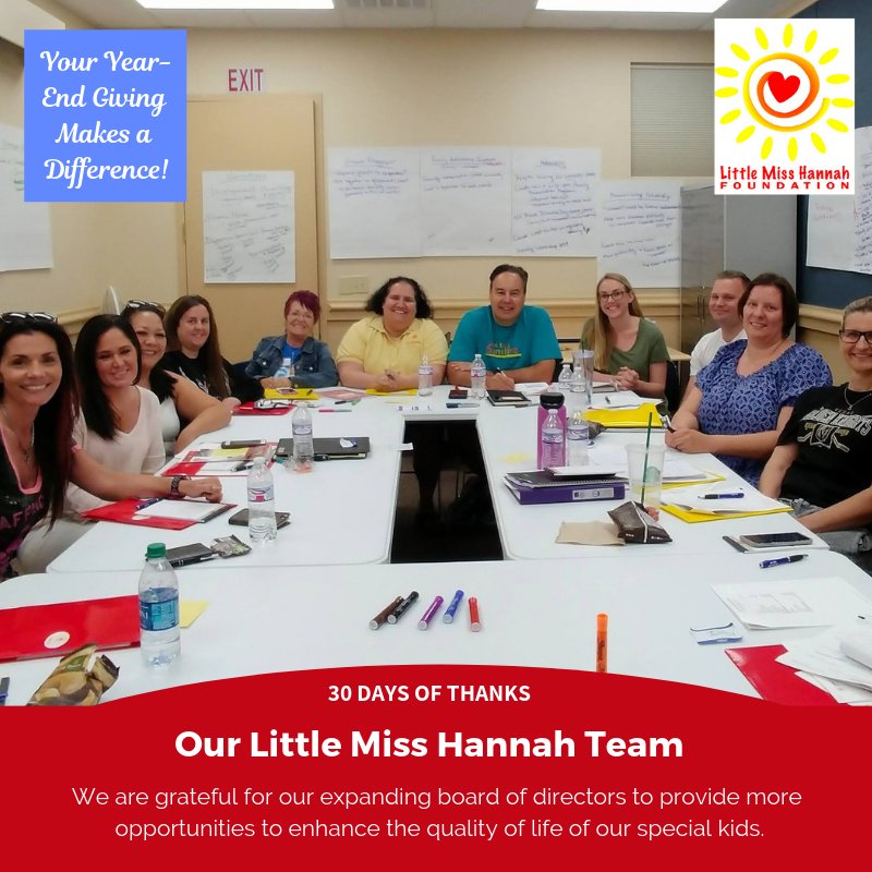 As we head into the end of 2018, we want to share our appreciation for some of those who helped us get to where we are today! We are grateful for our expanding LMHF board of directors to provide more opportunities to enhance the quality of life of our special kids #30DaysOfThanks
