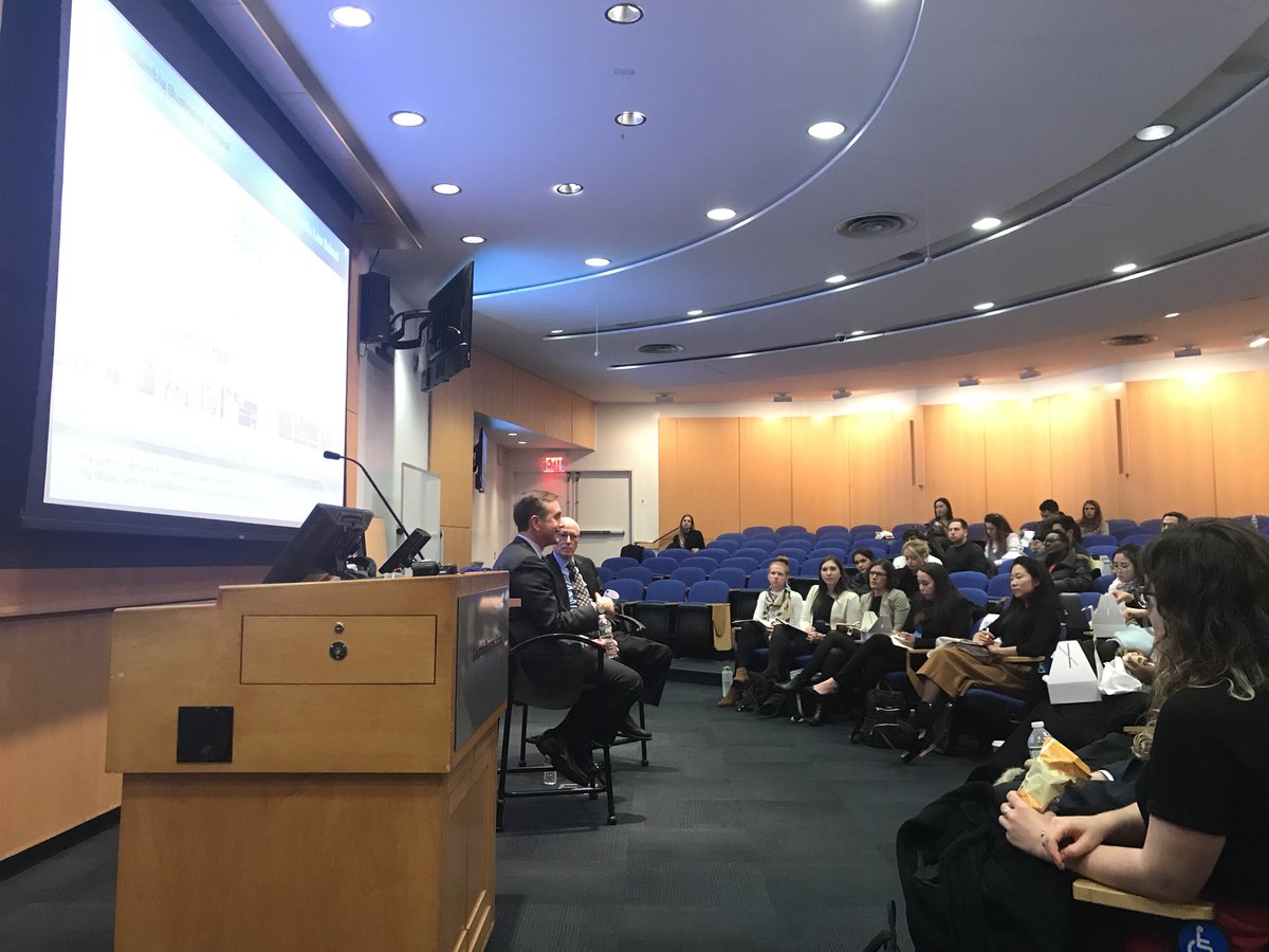 bernsteincenter's tweet photo. Fireside chat with Tim Murphy, General Counsel of @Mastercard, & @Columbia_Biz Professor Geoffrey Heal, on the changing role of business in society. Partnered with @ColumbiaLaw #EthicsMatters #LeadershipAtCBS https://t.co/9cBgkZoE7b
