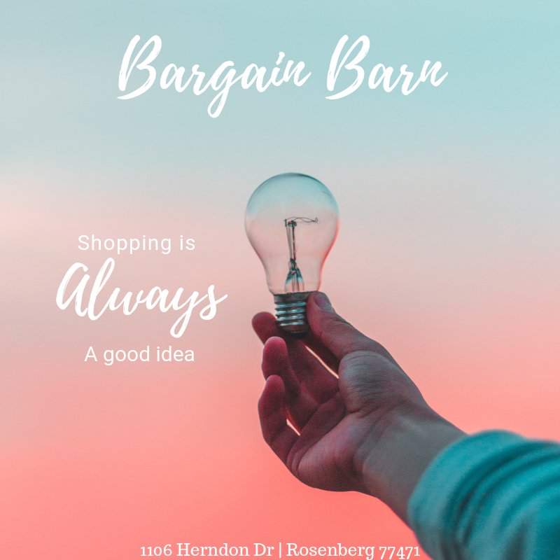 bargainbarnrose's tweet photo. 💡 💡 
#idea #goodidea #savings #ad #WHATADEAL  #save #lowprices #bargainbarn #bargainshopping #sale #shopping #thriftshop #thrift #resaleshop #resale #Rosenberg #cold #texas #weather #jackets #sweaters #open #canva #fallweather #fallseason #Coupon https://t.co/14LVrBxtPV
