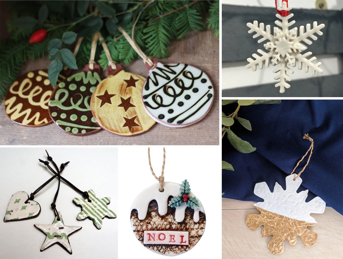 It's almost December so here's a festive collection for #clay lovers: Some of our potters have been busy making #christmasdecorations. Imprinted porcelain, slip trailed earthenware, stencilled patterns... different styles &amp; techniques for different tastes: madebyhandonline.com/collections/ch…