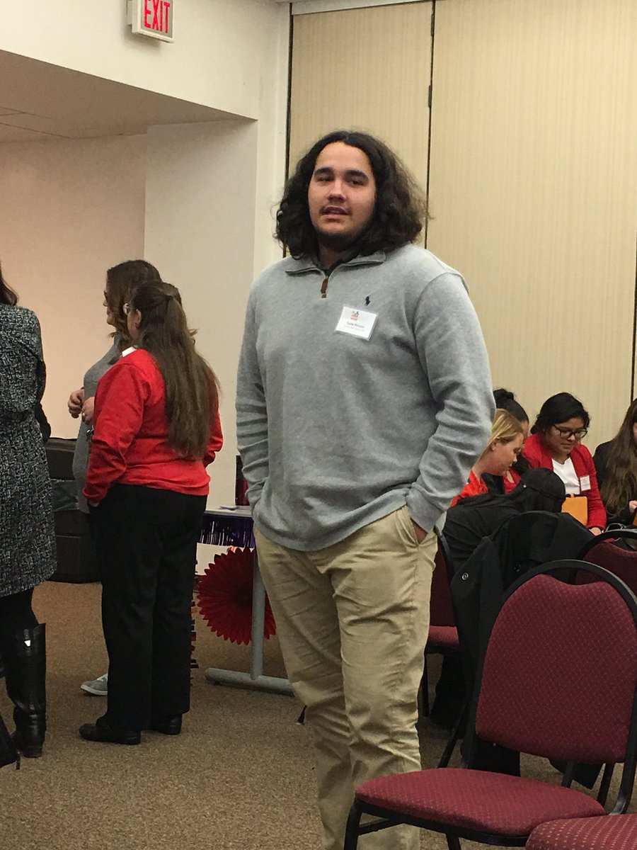 DelmarEdRising's tweet photo. Gabe Rincon participates in a listening skills game with fellow future educators. #delmaredrising #delmarrocks https://t.co/7p18unRtBy