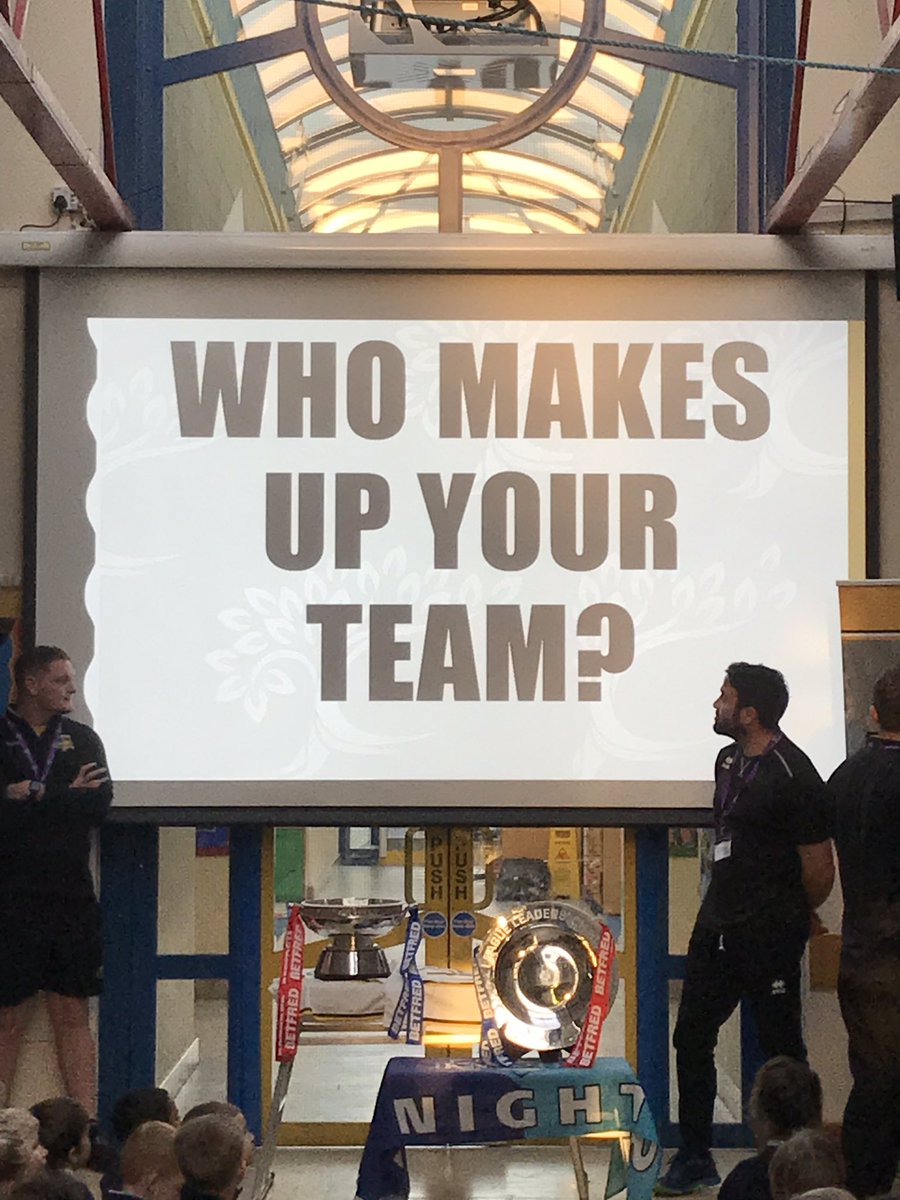 Big thank you to @YorkKnightsRLFC @yckfoundation <a href="/prentis_adam/">Adam Prentis</a> @Frodono3 for taking the time to come into assembly and talk about the importance of teamwork 🤝🏉 #Teamwork #WeAreYork #Champions