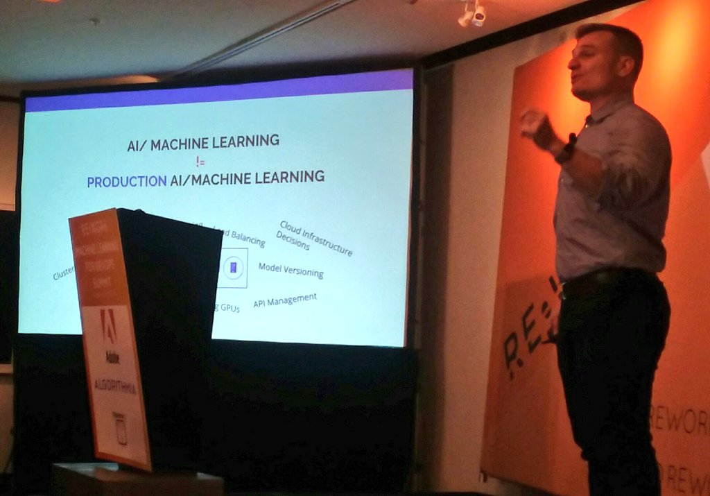 ecology_chris's tweet photo. Hitting the nail on the head, @doppenhe w/ @algorithmia points out #AI/#machinelearning
!= *production* #AI/#machinelearning 💯#reworkDevOps https://t.co/cRVmWPLkNB