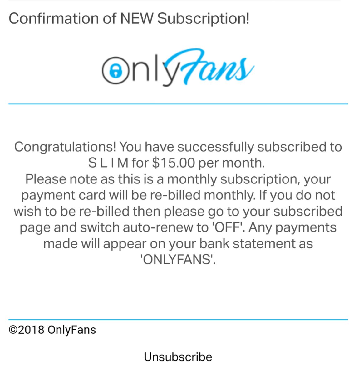 Statement onlyfans bank Can You