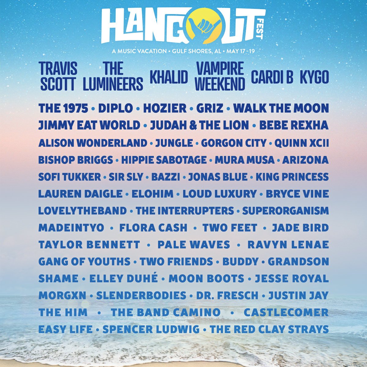 1043WZYP's tweet photo. Looks another awesome lineup for @Hangoutfest !      And yes, before you even ask... @1043WZYP is planning to giveaway more free passes again!     Stay tuned for details.   https://t.co/1OVNx27rSJ https://t.co/JYlyua3QeN
