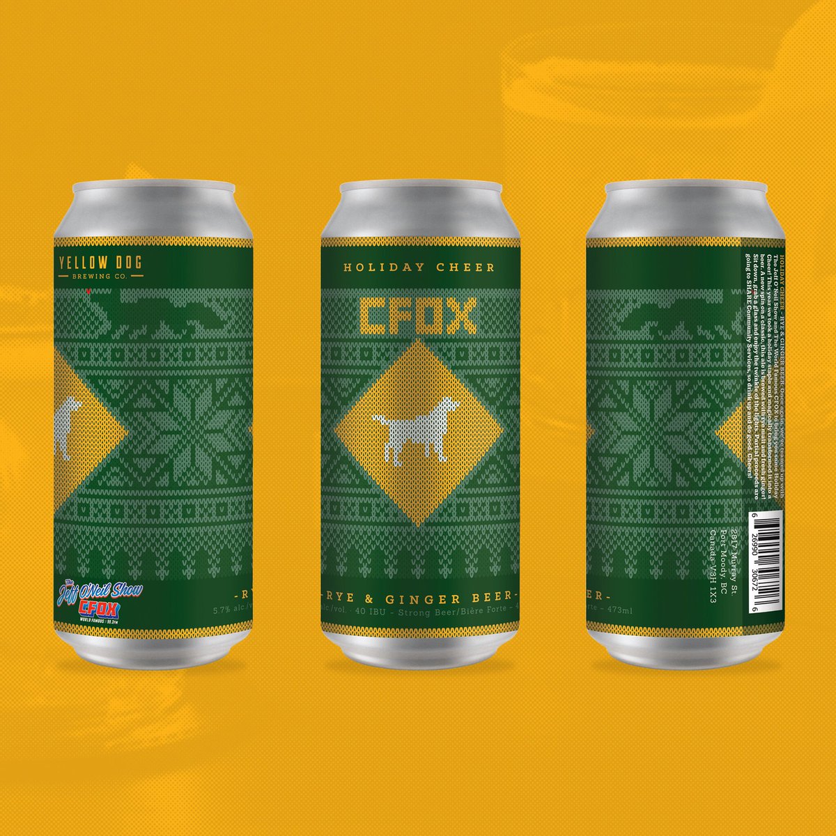 YellowDogBeer's tweet photo. Here it is! This is our 3rd year collaborating with @CFOXvan and this year we decided to bring you some “Holiday Cheer” with a Rye & Ginger Beer! Available in the Tasting Room starting tomorrow and select liquor stores next week. Partial proceeds are going to @SHARESociety https://t.co/ZoHX6Oa9ij