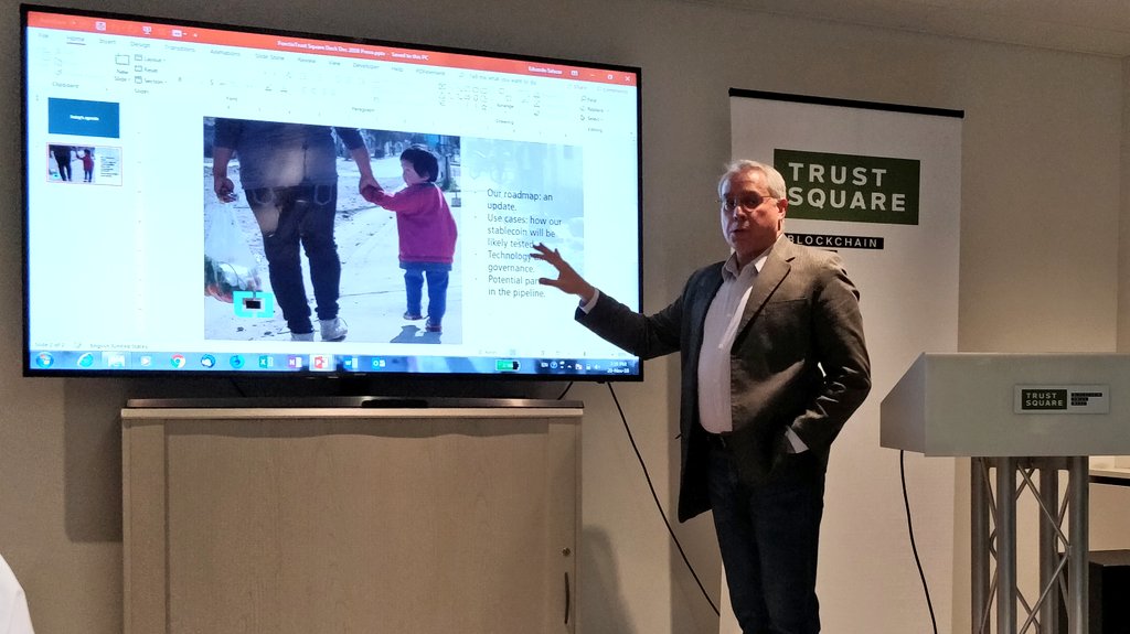 UrsBolt's tweet photo. «The current #crypto-winter is good for projects with a long-term goal benefitting society.»

#Forctis CEO @EdKwangl giving an update at @Trust_Square tonight. $ARES $GenS #Blockchain #StableCoin #cryptocurrency #FinTech #InsurTech https://t.co/3H8NCBd4y1