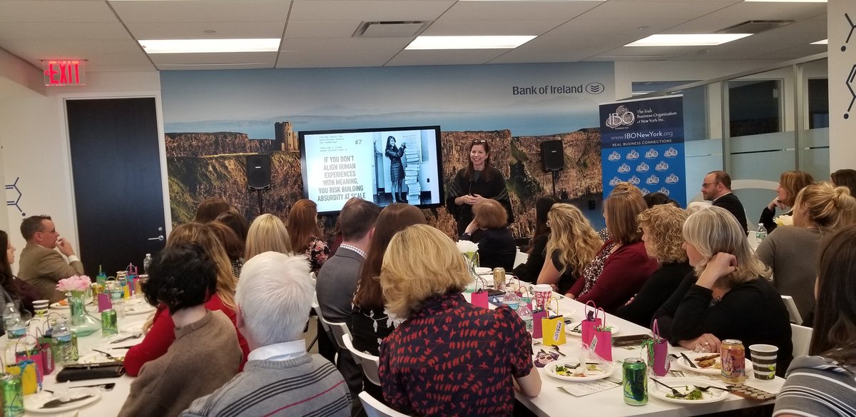 IrishBusinessNY's tweet image. Kate ONeill @kateo @BOIstartups
Giving an amazing analytical presentation #techhumanist
&quot;Just about everywhere the physical and digital worlds converge ...&quot;
&quot;Dont give absurdity a chance&quot;
Thanks to our gracious host Tony Dunn - US Country Manager &amp;amp; COO Bank of Ireland @dunneton