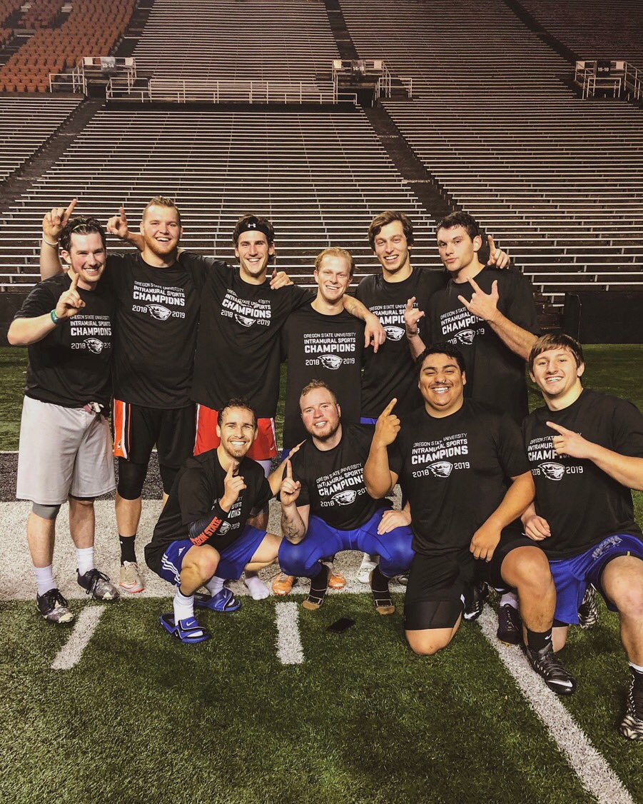 The 🏆’s keep coming for the boys! Your <a href="/OregonState/">Oregon State University</a> Intramural Football Champions, #SigmaPi Omega Chapter! What a season, what a team, what a #Brotherhood! Thank you to everyone who supported us during our title run! #Championships #RollPi #questforexcellence #GoBeavs