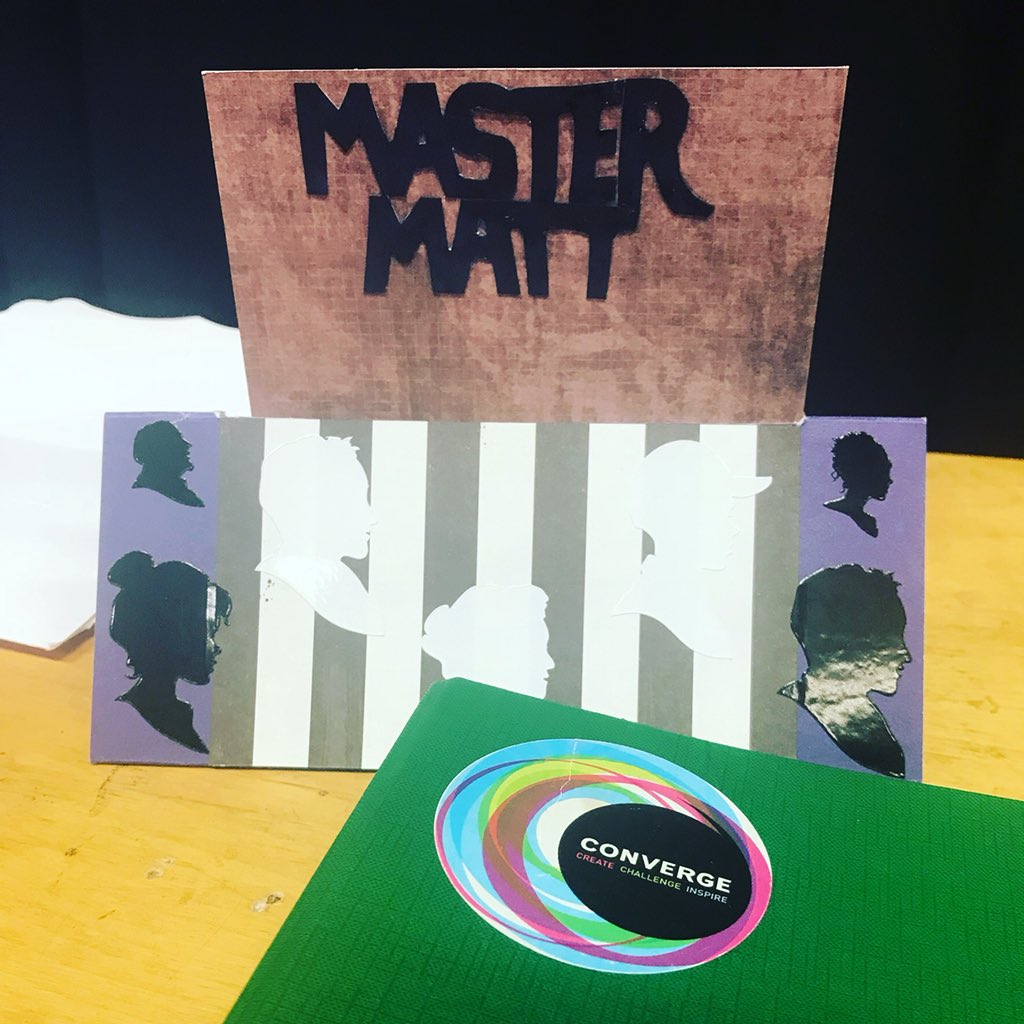 mattharper88's tweet photo. I β€οΈ my @ConvergeYork Intro to Theatre students! Not just because they are awesome and make incredible work, but because they are so thoughtful & made me this card for my graduation! #mastermatt https://t.co/PYSOPWlMra
