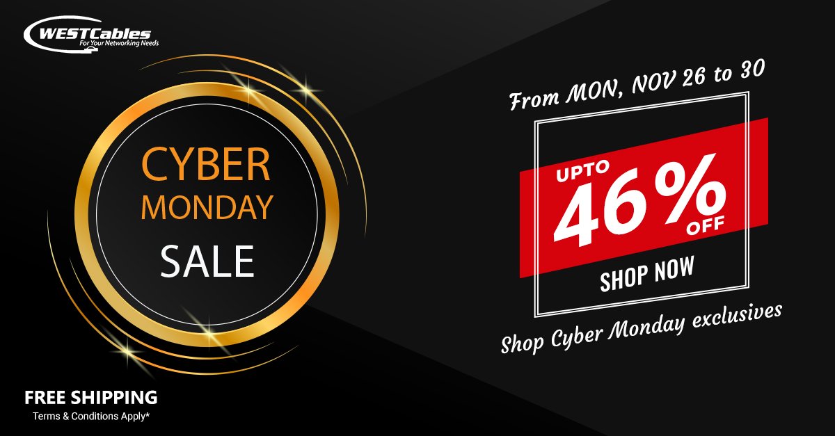 WESTCables's tweet photo. 1 Day Left of CYBER MONDAY Sale, Up to 46% off. For more information...https://t.co/BHycHwQZgG
#cyber_monday #sale #cyber_monday_sale #etthernet_cables #networking_cables #cat5e #cat6 #cat6a #cat5e_plenum #cat6_plenum #cat6a_plenum #bare_copper #1000ft_cables https://t.co/sYLIyyCOa7