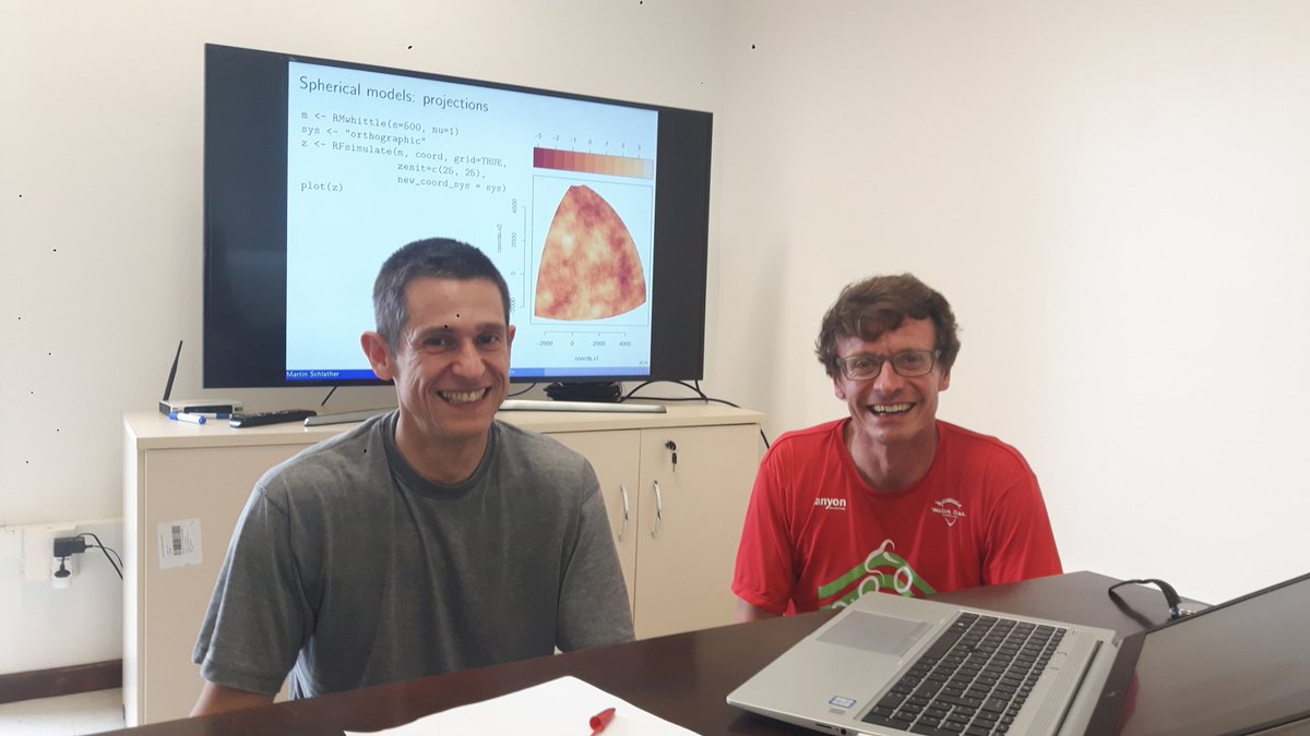 llbaker1707's tweet photo. Just another day @LEG_UFPR. Early 65 km morning #cycle followed by an intro to the upcoming version of the #RandomFields package #rstats "I do not worry what people say about the seminar, the only thing that hurts me sometimes are my legs" ~Martin Schlather https://t.co/ls1pXUWnvh