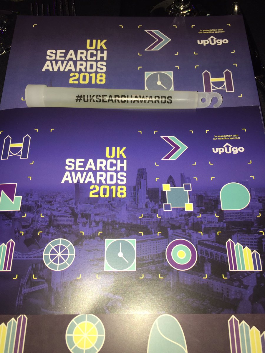 Flying the flag tonight at the #UKSearchAwards hosted by the lovely <a href="/Kathbum/">Katherine Ryan</a> - we’ve even got glow sticks!