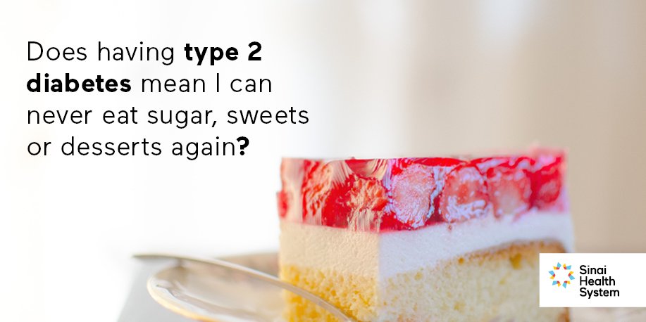SinaiHealth's tweet photo. All foods can fit into a healthy, well balanced diet. Limit sweets &amp; decrease portion size, &amp; count them into your total carb intake. From #diabetes experts Gail MacNeill, Nurse Specialist +Dr Bruce Perkins, program director #diabetesawarenessmonth More: https://t.co/FpVbiaNSR2 https://t.co/eu7EDmi16x