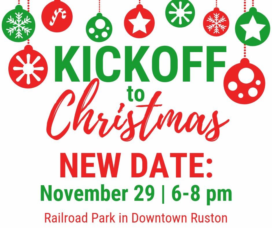 Join us tonight in Railroad Park for the city's Kickoff to Christmas. NCLAC will have a Christmas craft for the kids. Stop by our table down by the stage in Railroad Park tonight at 6! #nclac #RustonLA #RustonArts