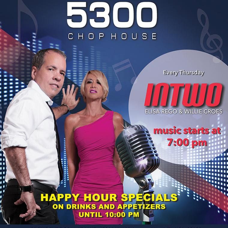 ProvidentBlue's tweet photo. Join us tonight and every Thursday at #5300Chophouse for #HappyHour with the @intwoduo. We look forward to seeing you there! πΉπΆ #MiamiHappyHour #FoundInMiami #InTwoDuo https://t.co/I3NxiJrijq