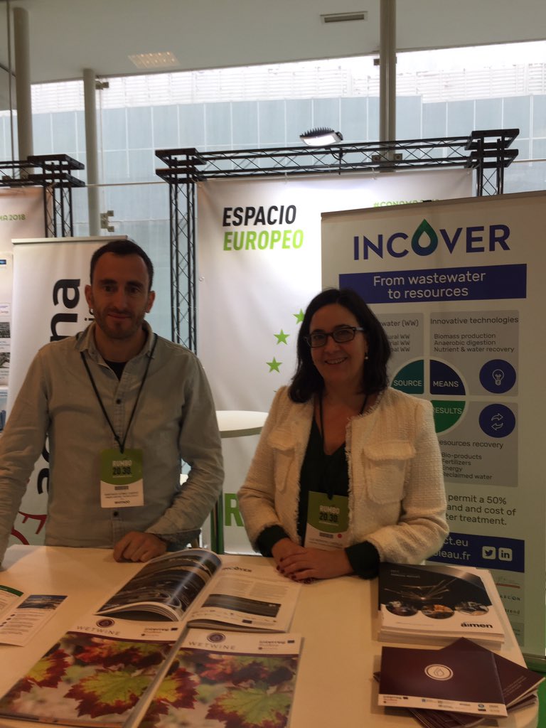 Luz_Herrero_'s tweet photo. Un día muy intenso en #conama2018   Hemos presentado @INCOVERproject en #ConamaConecta y hemos atendido a los visitantes en nuestro stand informando sobre #INCOVERproject y @proyectowetwine #H2020 @EU_ecoinno @Sudoe5 https://t.co/NJjs8gTBjB
