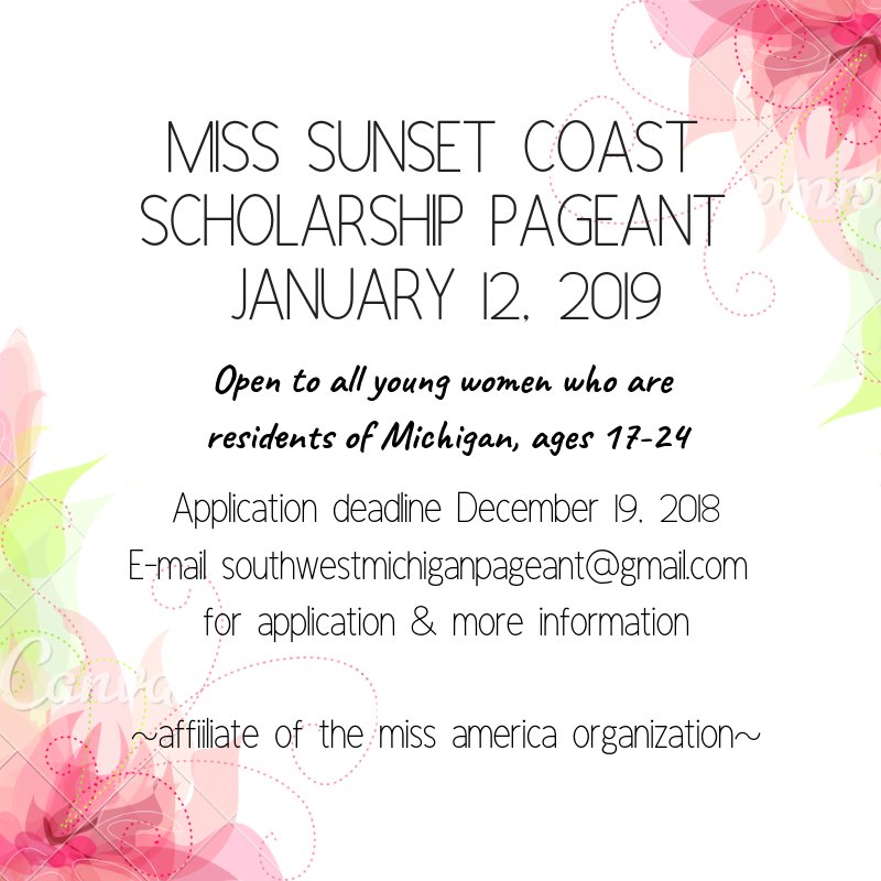 SWMIQueen's tweet image. There is still time to sign up for this amazing experience!
-Michigan resident
-Age 17-24
-Talent Required
-January 12, 2019 @ St. Joseph High School
-Deadline: December 19, 2018