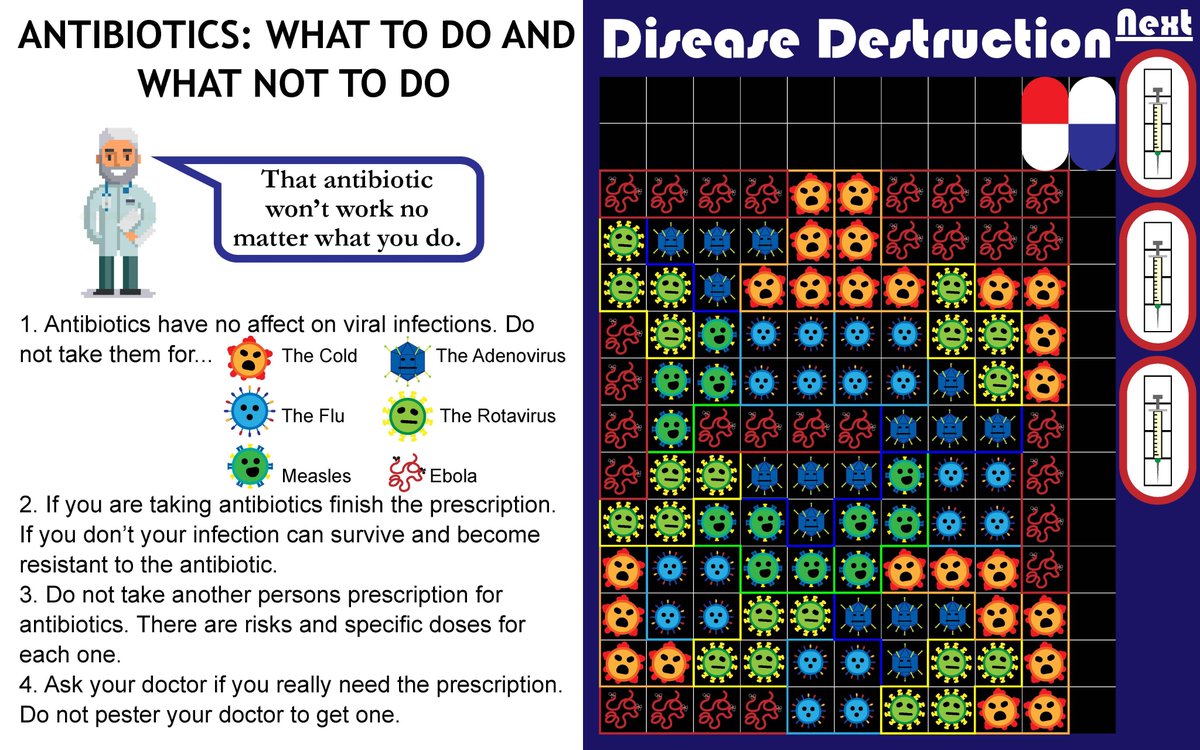 BoxerTen's tweet photo. Antibiotics don't work against viral infections! Love how this third infographic communicates this fact about proper use of antibiotics and prevention of #AntibioticResistance. 

#BeAntibioticsAware @boxerbiotech @TinyEarthNet @CDCgov @WHO @UconnTen @BrocktonSchools https://t.co/uns9UDfBjK