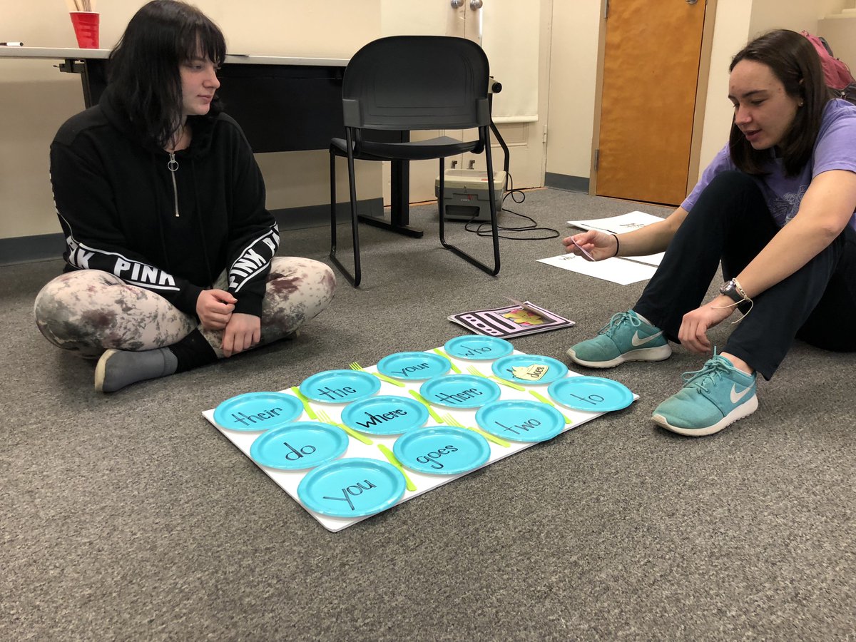 #badgerteachers demonstrating their word work centers in EDU 326