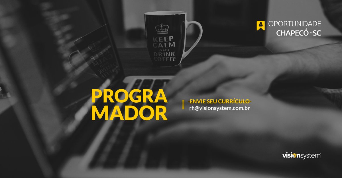 VSystem's tweet image. Manda bem na programação e procura #oportunidade? Então faça parte do Grupo! 👨‍💻👩🏾‍💻

Vaga para #Chapecó #SC