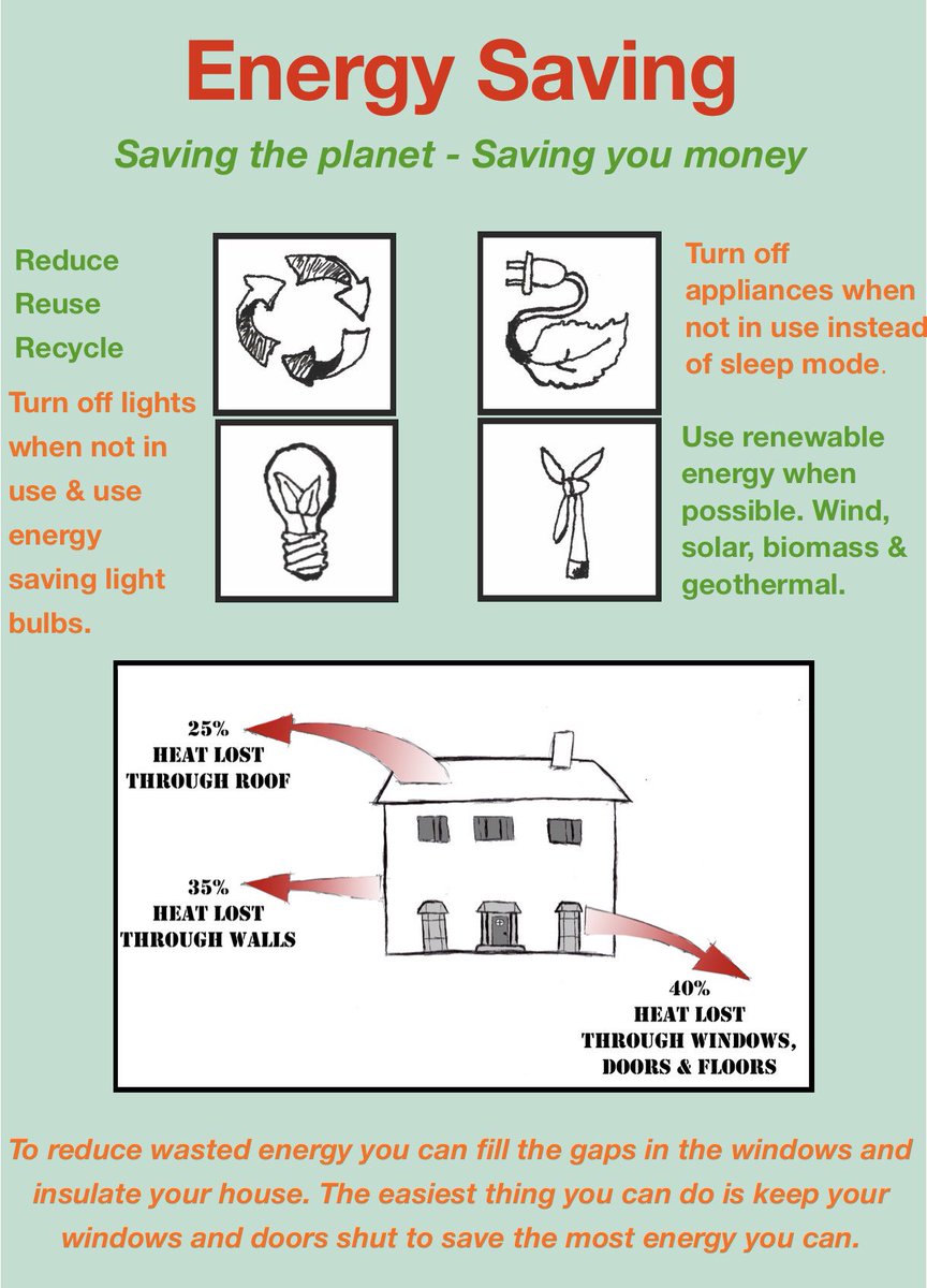 Part of my volunteering for @DofE with @EnergyEnvoys was to create an #EnergyAwareness #Campaign. 
This energy poster shows ways everybody can make energy savings in their home.
Let’s start saving energy...