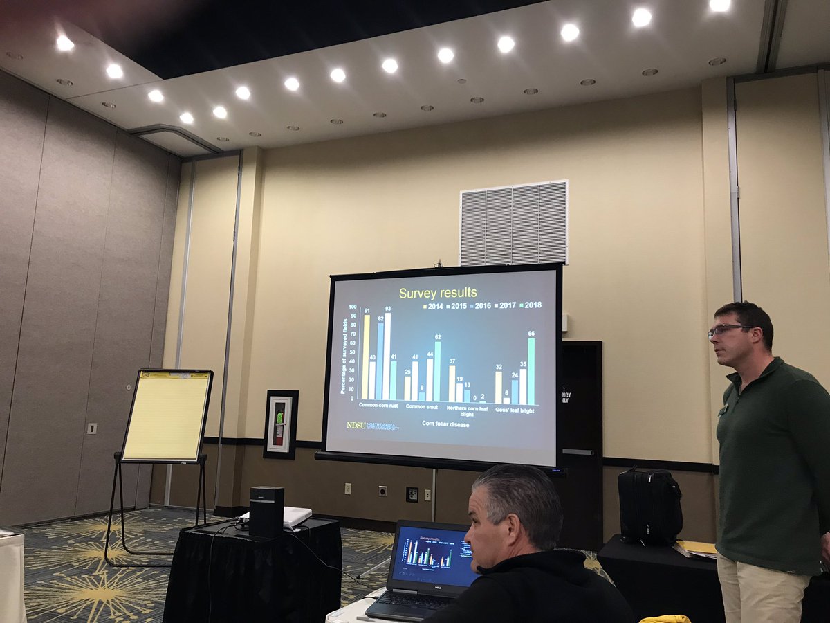 JesseMoch's tweet photo. NDSU Goss’s Wilt survey. 66% of fields in 2018. Large amounts of residue and not much tillage is setting us up for high risk situation in 2019. https://t.co/bD7DkiLc3A