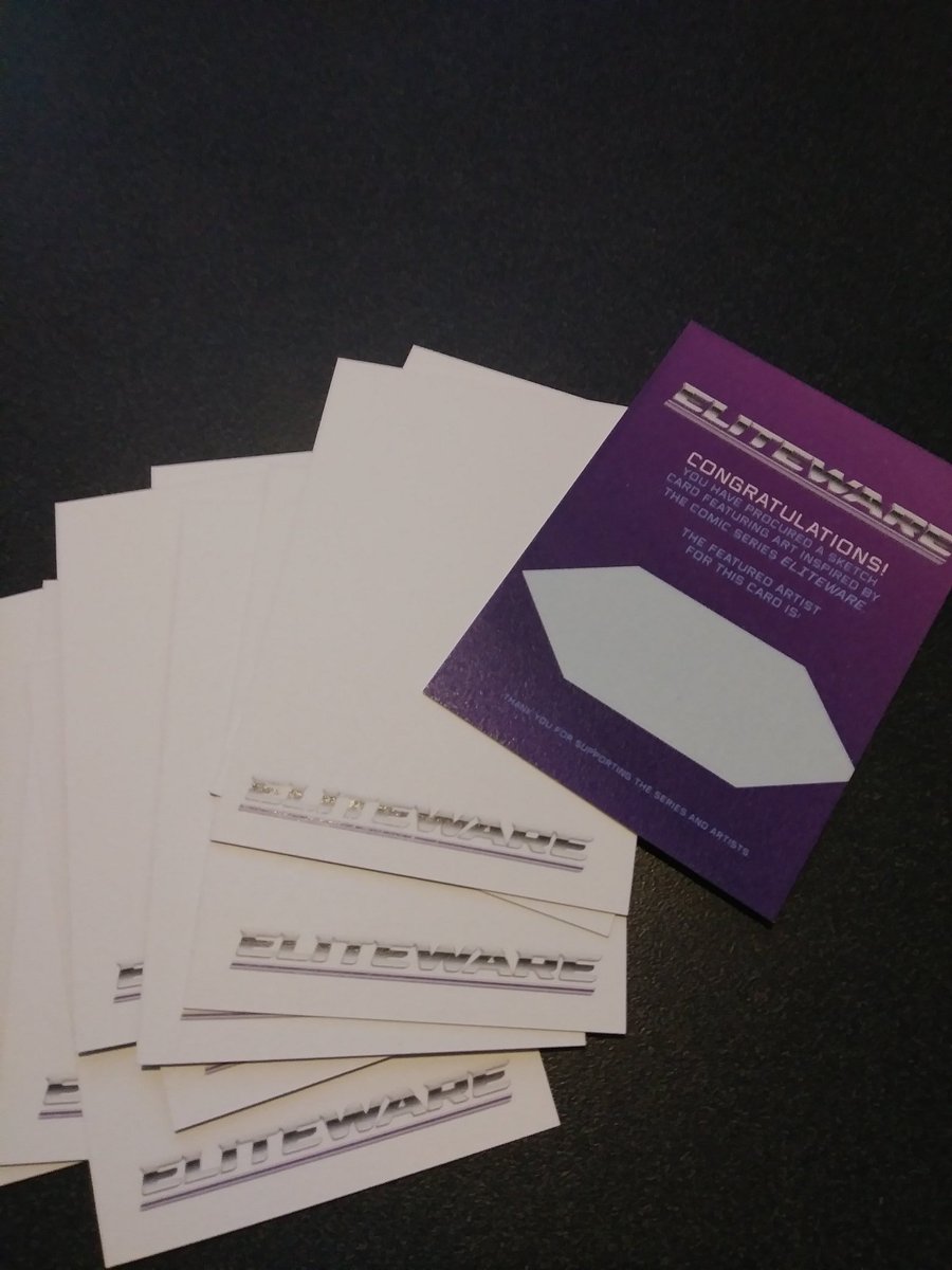 jontlewis's tweet image. Hello, what do we have here? 

#Eliteware trading cards are coming soon, and you could find an original sketch from me when they arrive!

Follow @elitewarecomic for updates and info on how to support indie comics!

#SketchCards #Eliteware #IndieComics #AreYouElite