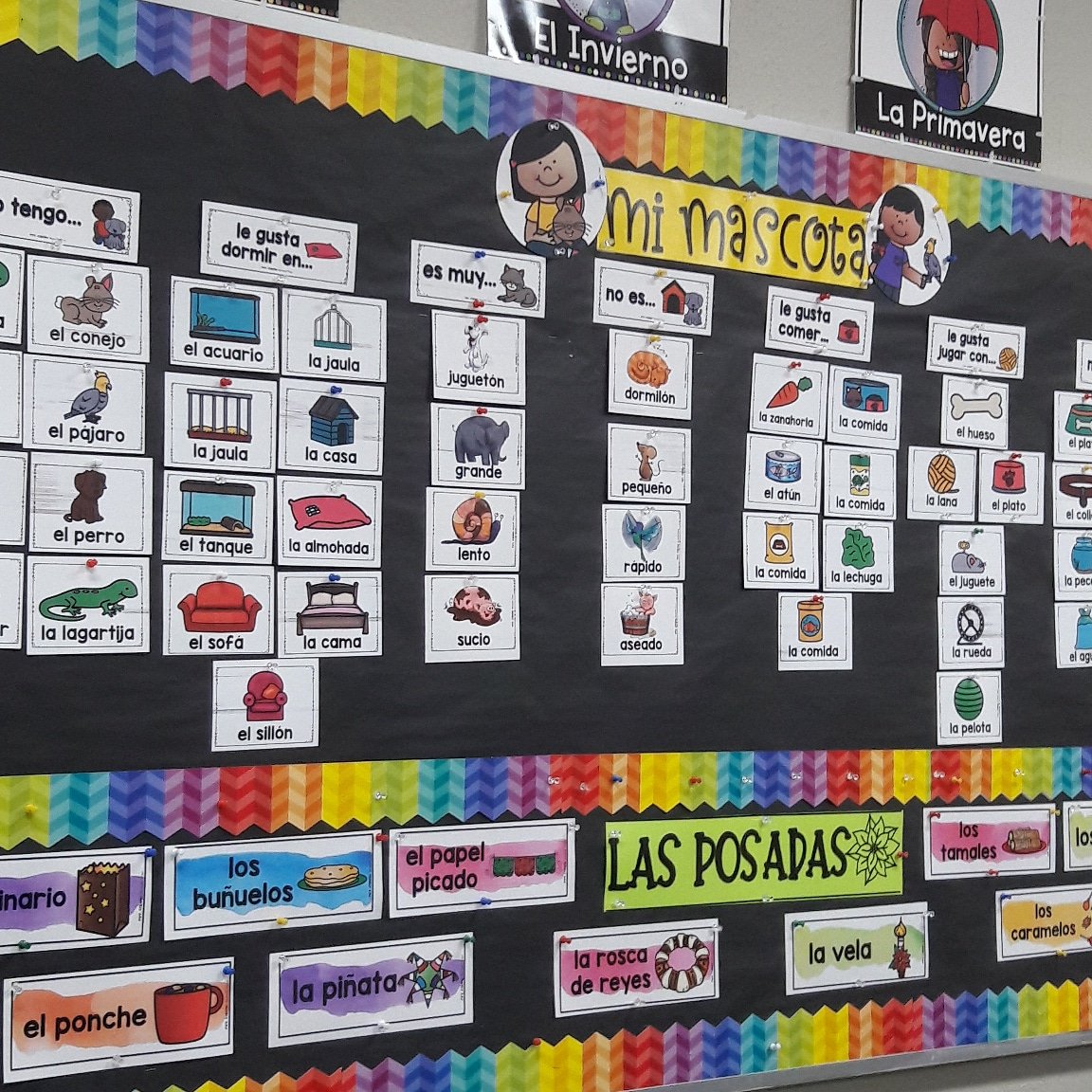 WPS_Spanish's tweet photo. Our new units are Mis Mascotas and Las Posadas. Our wordwall is ready with words we are going to use to create dialogues, stories, sentences and more. We are all about production using the target language ❤ https://t.co/Q3PHdwPcI5