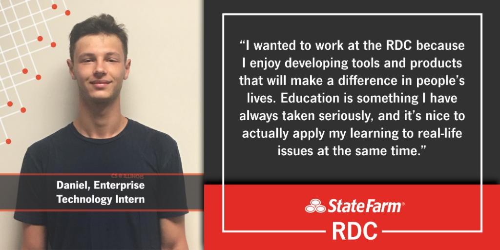 SFRDC's tweet photo. #SFIntern Daniel is an @IllinoisCS and Astronomy major that is currently working on designing a tool to help with processing claims. Read below to learn why he chose the RDC for an internship. https://t.co/mYn5L96cDR