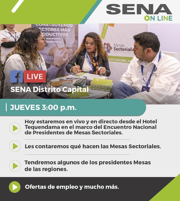 NegroSaavedraZ's tweet photo. #MesasSectoriales cumple 20 años aportando a la normalización y al fortalecimiento técnico de cada sector productivo de nuestro país, y hoy en #SENAonline @SENAComunica informa sobre esta amplia labor emprendida durante 2 décadas ¡Conéctate! #SectoresMásProductivos #Cesar https://t.co/e28e5BJJ7O