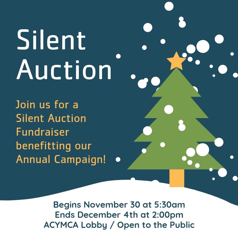Head on in to our Y tomorrow for our annual Silent Auction fundraiser!  This year we're offering items for the whole family!  All proceeds will benefit our Annual Campaign.  Thank you for supporting our Y!

#ACYMCA #YMCA #AlamanceCountyNC #BurlingtonNC
