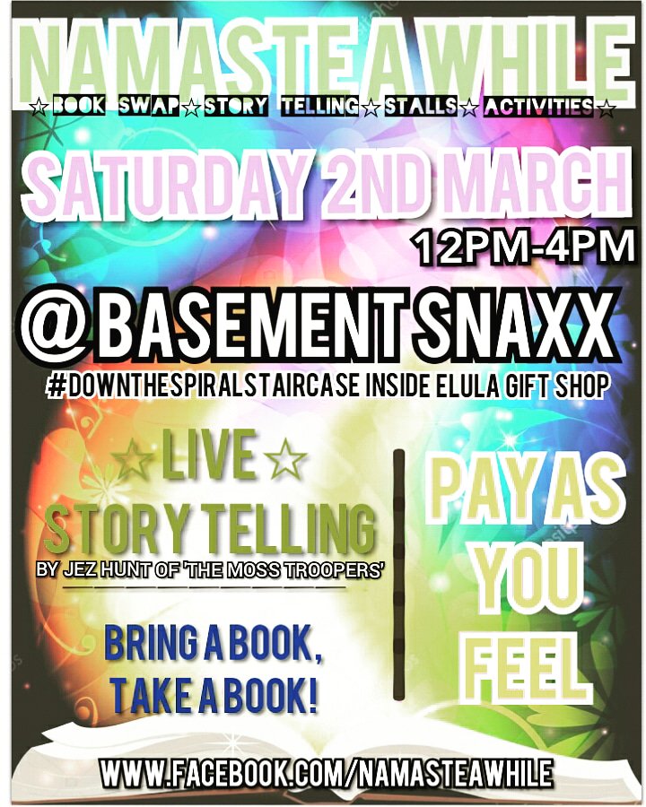 #downthespiralstaircase #basementsnaxx #ThursdayMotivation #books #bookswap #booktrade #storytelling #stories #reading #read #words #writers #stories #swap #readingclubs #meetauthors #writingclubs #bookstagram #veganfood #veganfoodavailable #veganfriendly #namasteawhile March '19