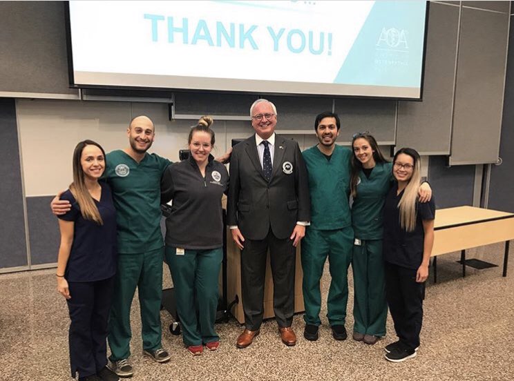 Our thanks to AOA President Dr. Mayo for coming to CCOM! <a href="/AOAforDOs/">AOA</a>