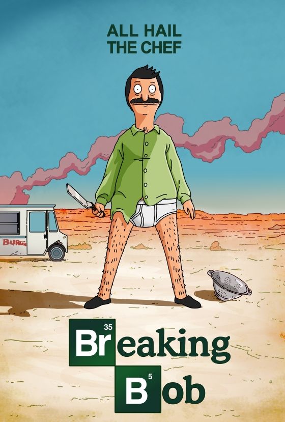 itsSaulGoodman's tweet photo. What happens when Bob crosses over to Breaking Bad? #BreakingBob
#Throwback #TBT #BobsBurgers #BreakingBad https://t.co/ZZkG9m0nmc